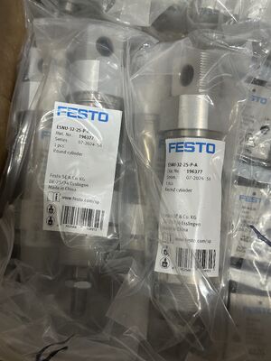 FESTO ESNU-32-25-P-A ISO Cylinder | 32mm Bore, 25mm Stroke, Single-Acting Specs