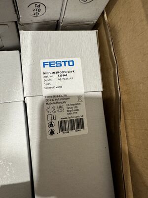 FESTO MHE3-MS1H-320-18-K Solenoid Valve | 3/2 Closed, Monostable, G1/8 Port Specs
