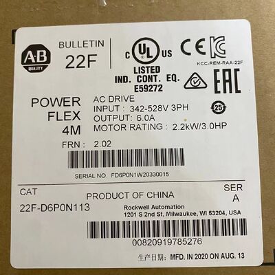 Allen-Bradley 22F-D6P0N113 PowerFlex 40P Drive | 1.5 HP, 480V, 3.4A, Sensorless Vector Specs