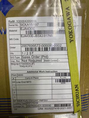 Yokogawa EJA430E-JBS4J-917NB Pressure Transmitter | High Static, Remote Diaphragm, 4-20mA+HART