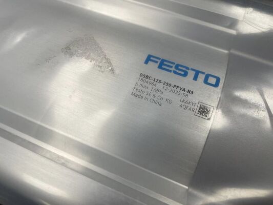 Festo DSBC-125-250-PPVA-N3 Pneumatic Cylinder | ISO 15552, Double-Acting, 125mm Bore, 250mm Stroke