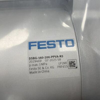 Festo DSBG-160-200-PPVA-N3 Pneumatic Cylinder | ISO 15552, Double-Acting, 160mm Bore, 200mm Stroke