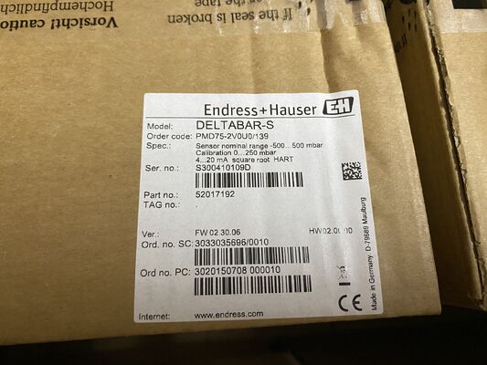 Endress+Hauser PMD75-2V0U0139 Transmitter | DP, Level, 4-20mA+HART, 0-40 mbar, Flush, 316L