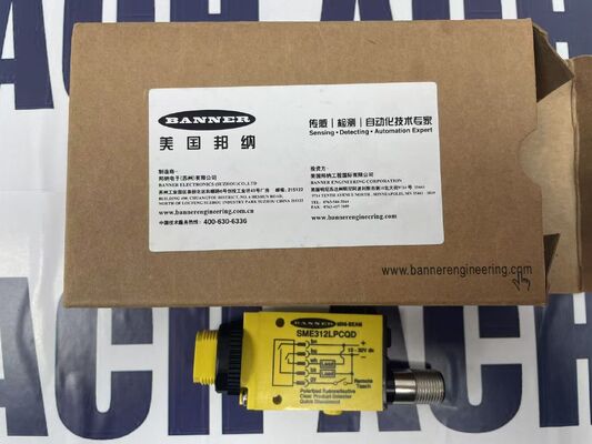 Banner SME312LPCQD Photoelectric Sensor | 1m Polarized Retroreflective, NPN/PNP, M18