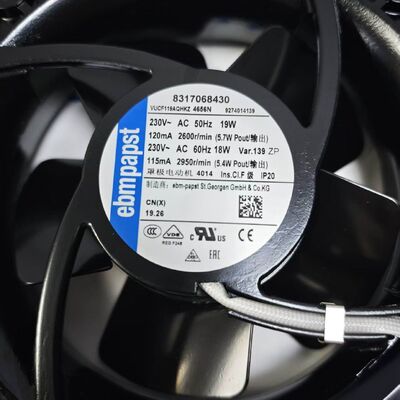 ebm-papst 4656N | 119×119×38mm AC Axial Fan 230V 160m³/h Ball Bearing — Type 4656N (Mat. VUCF119AQHKZ)