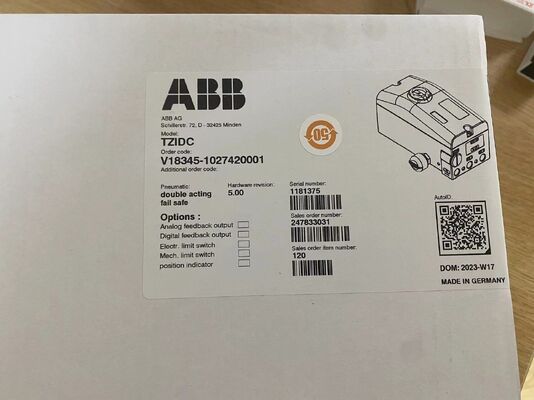 ABB V18345-1027420001 Electro-Pneumatic Positioner | TZIDC with ATEX & No Feedback Specs