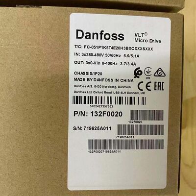 Danfoss FC-051P1K5T4E20H3BXCXXXSXXX VFD | 1.5 kW, 380-480V, 3-Phase, IP20, Built-in EMC