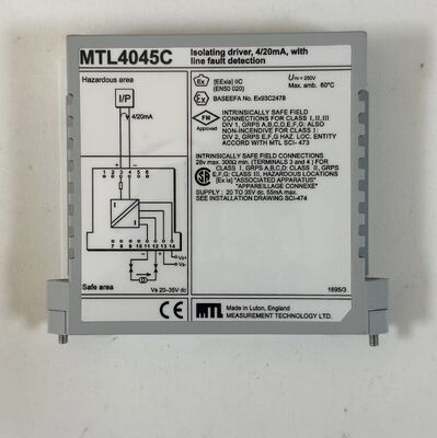 MTL 4045C Isolator | 4-20mA Input/Output, IS, DIN Rail, ATEX/IECEx, FM/CSA Specs