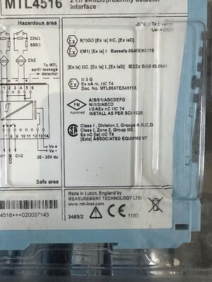 MTL 4516 Fieldbus Power Supply | H1, 500mA, IS, DIN Rail, ATEX/IECEx/FM/CSA Specs