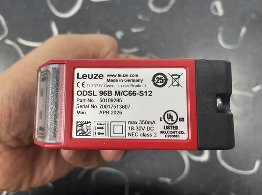 Leuze ODSL 96B MC66-S12 Distance Sensor | Optical, 500mm, 4-20mA, IO-Link, IP67, M12