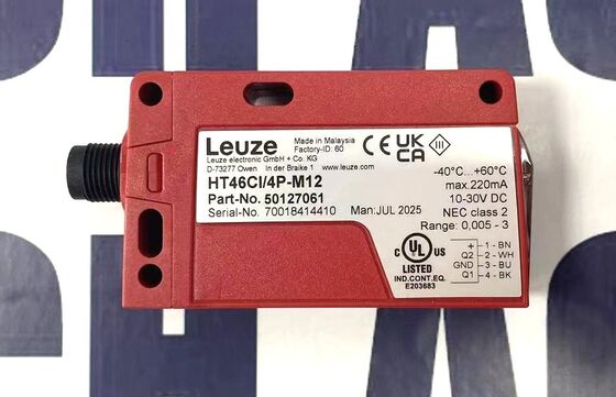 Leuze HT46CI4P-M12 Photoelectric Sensor | Background Suppression, 4m, PNP, M12, IP65, Laser