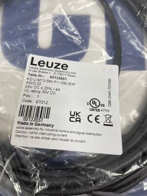 Leuze KDU-M12-5W-P1-100-3DP Sensor | Ultrasonic, 4-20mA, 100mm, M12, PNP, Teach-in, IP67