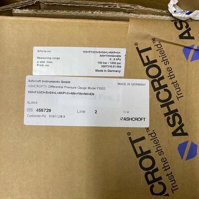 Ashcroft F5503 Gauge | Industrial, 4.5", 0-3000 psi, 316SS, Liquid Filled, 1/2" NPT, Dry Case