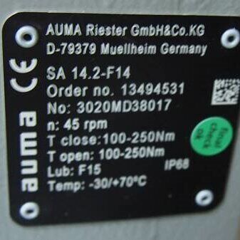 AUMA SA 14.2-F14 Controls | Modulating, 4-20mA, 24V DC, 4-20mA, for AM/AC Actuators, IP66/68