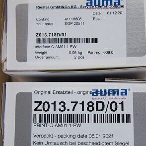 AUMA Z013.718D01 Gearbox | Worm Gear Set, 1/71.5 Ratio, 4kW, for Valve Actuator, Cast Iron