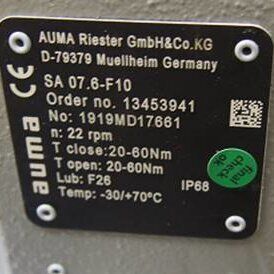 AUMA SA 07 Electric Actuator | 10-60 Nm, Multi-Turn, ISO 5210
