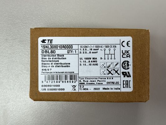 TE Connectivity 1SNL308010R0000 | Entrelec DBL80 80A DIN Rail Power Distribution Block