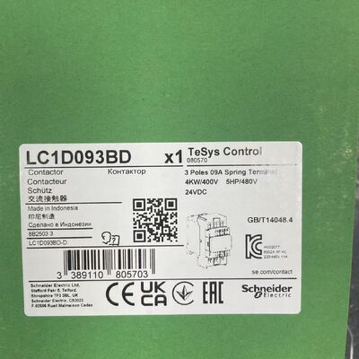 Schneider Electric LC1D093BD | TeSys D 3P Contactor 9A 24V DC Coil