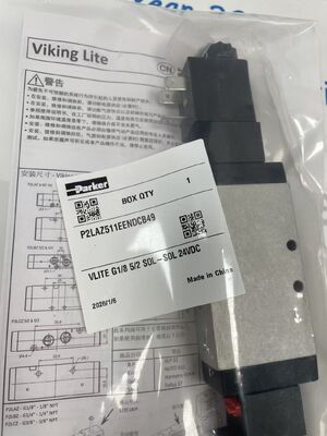 Parker P2LAZ511EENDCB49 | 5/2 Single Solenoid Valve, 24V DC, ISO 5599/1