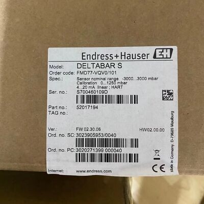 Endress+Hauser FMD77-VQV0101 | Deltabar S DP Transmitter with Diaphragm Seal