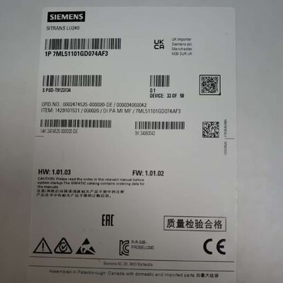 7ML5110-1GD07-4AF3 | Sitrans LUT420 Ultrasonic Level Controller, 2-Relay, 4–20mA, HART, NEMA 4X