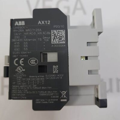 ABB AX12-30-10-80 | 3-Pole Contactor, 220-230V AC Coil, 12A AC-3, 1NO Auxiliary
