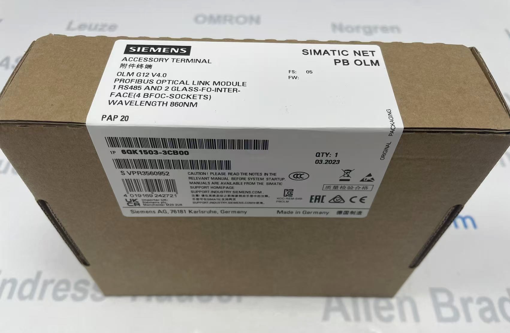 SIEMENS 6GK1503-3CB00 CP Module | CP 1543-1, Ethernet, 2-Port, for S7 ...